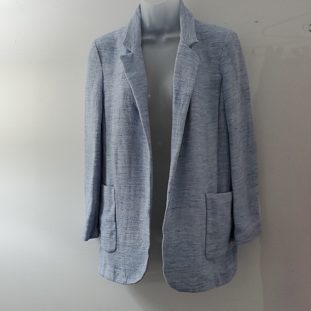 Zara Light Gray Textured Blazer